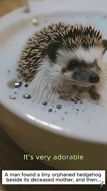 A woman smiles warmly as she holds the healthy hedgehog in her hand, the animal looking calm and content.